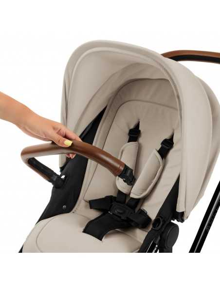 Ickle Bubba Stomp Luxe 12 Piece Travel System with i Size Nimbus Car Seat & Spin ISOFIX Base-Black / Stone / Tan Ickle Bubba