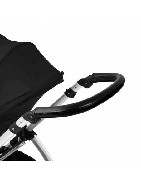 Ickle Bubba Stomp Luxe 12 Piece Travel System with i Size Nimbus Car Seat & Spin ISOFIX Base-Silver / Midnight / Black Ickle Bubba