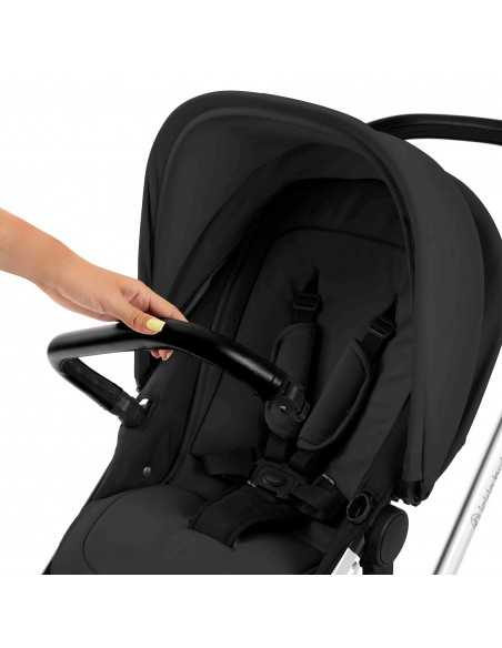 Ickle Bubba Stomp Luxe 12 Piece Travel System with i Size Nimbus Car Seat & Spin ISOFIX Base-Silver / Charcoal Grey / Black Ickle Bubba