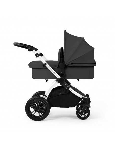 Ickle Bubba Stomp Luxe 12 Piece Travel System with i Size Nimbus Car Seat & Spin ISOFIX Base-Silver / Charcoal Grey / Black Ickle Bubba