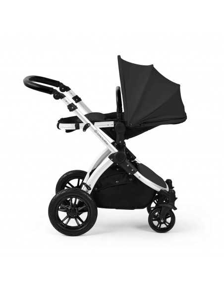 Ickle Bubba Stomp Luxe 12 Piece Travel System with i Size Nimbus Car Seat & Spin ISOFIX Base-Silver / Charcoal Grey / Black Ickle Bubba
