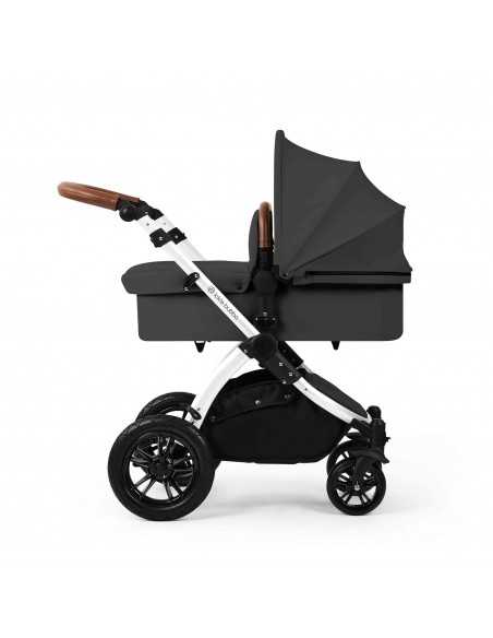 Ickle Bubba Stomp Luxe 12 Piece Travel System with i Size Nimbus Car Seat & Spin ISOFIX Base-Silver / Charcoal Grey / Tan Ickle Bubba