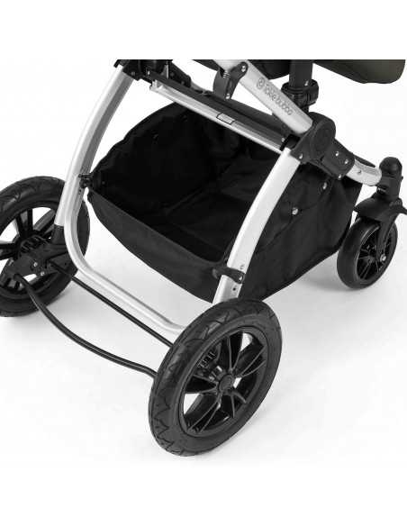 Ickle Bubba Stomp Luxe 12 Piece Travel System with i Size Nimbus Car Seat & Spin ISOFIX Base-Silver / Charcoal Grey / Black Ickle Bubba