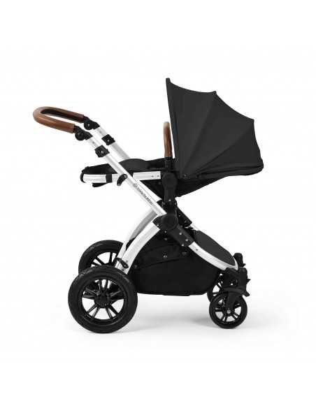 Ickle Bubba Stomp Luxe 12 Piece Travel System with i Size Nimbus Car Seat & Spin ISOFIX Base-Silver / Charcoal Grey / Tan Ickle Bubba