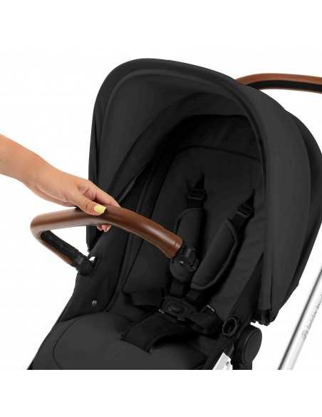 Ickle Bubba Stomp Luxe 12 Piece Travel System with i Size Nimbus Car Seat & Spin ISOFIX Base-Silver / Charcoal Grey / Tan Ickle Bubba