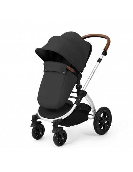 Ickle Bubba Stomp Luxe 12 Piece Travel System with i Size Nimbus Car Seat & Spin ISOFIX Base-Silver / Charcoal Grey / Tan Ickle Bubba