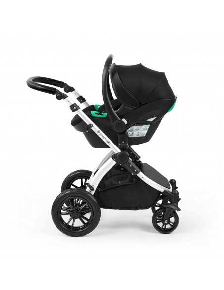 Ickle Bubba Stomp Luxe 12 Piece Travel System with i Size Nimbus Car Seat & Spin ISOFIX Base-Silver / Desert / Black Ickle Bubba