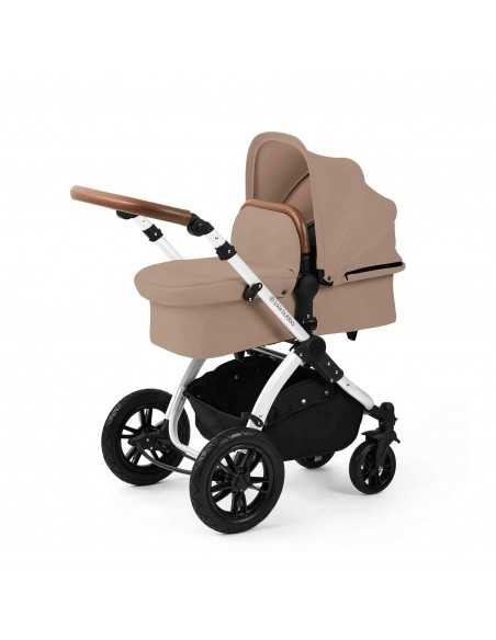 Ickle Bubba Stomp Luxe 12 Piece Travel System with i Size Nimbus Car Seat & Spin ISOFIX Base-Silver / Desert / Tan Ickle Bubba