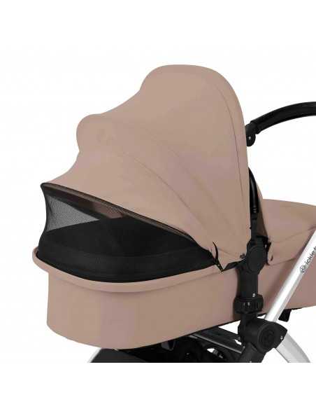 Ickle Bubba Stomp Luxe 12 Piece Travel System with i Size Nimbus Car Seat & Spin ISOFIX Base-Silver / Desert / Black Ickle Bubba