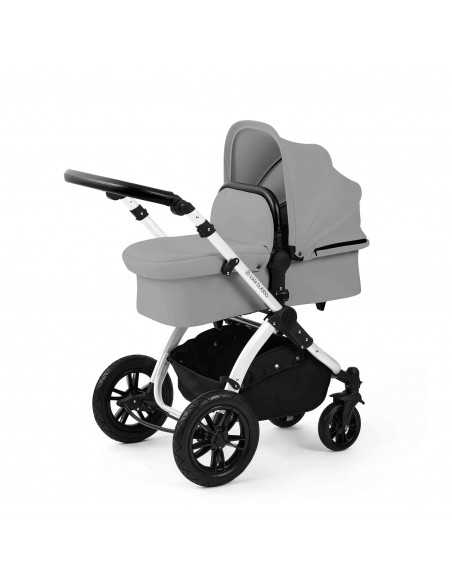 Ickle Bubba Stomp Luxe 12 Piece Travel System with i Size Nimbus Car Seat & Spin ISOFIX Base-Silver / Pearl Grey / Black Ickle Bubba