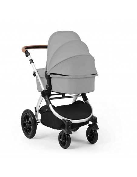 Ickle Bubba Stomp Luxe 12 Piece Travel System with i Size Nimbus Car Seat & Spin ISOFIX Base-Silver / Pearl Grey / Tan Ickle Bubba