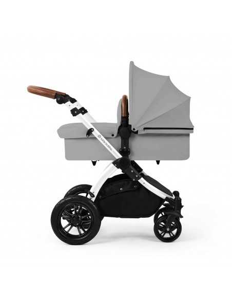 Ickle Bubba Stomp Luxe 12 Piece Travel System with i Size Nimbus Car Seat & Spin ISOFIX Base-Silver / Pearl Grey / Tan Ickle Bubba