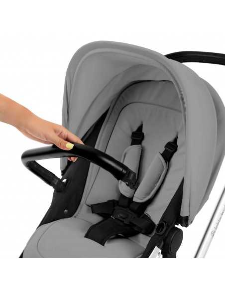 Ickle Bubba Stomp Luxe 12 Piece Travel System with i Size Nimbus Car Seat & Spin ISOFIX Base-Silver / Pearl Grey / Black Ickle Bubba