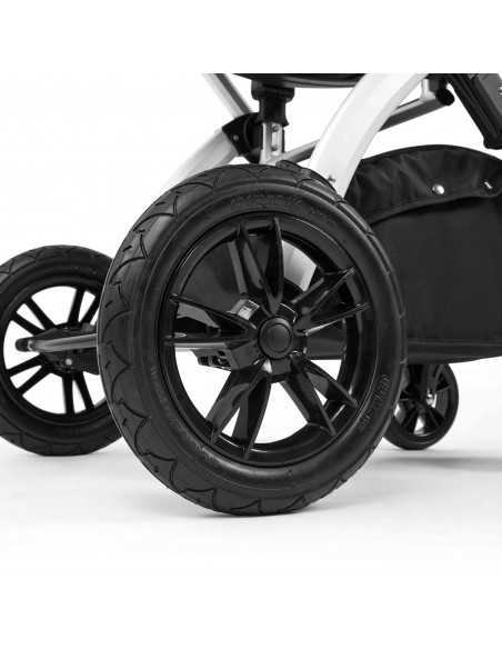 Ickle Bubba Stomp Luxe 12 Piece Travel System with i Size Nimbus Car Seat & Spin ISOFIX Base-Silver / Pearl Grey / Black Ickle Bubba
