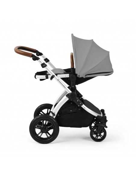 Ickle Bubba Stomp Luxe 12 Piece Travel System with i Size Nimbus Car Seat & Spin ISOFIX Base-Silver / Pearl Grey / Tan Ickle Bubba