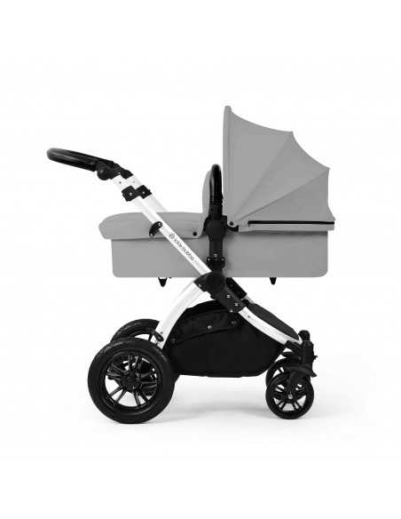 Ickle Bubba Stomp Luxe 12 Piece Travel System with i Size Nimbus Car Seat & Spin ISOFIX Base-Silver / Pearl Grey / Black Ickle Bubba