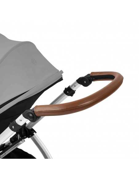 Ickle Bubba Stomp Luxe 12 Piece Travel System with i Size Nimbus Car Seat & Spin ISOFIX Base-Silver / Pearl Grey / Tan Ickle Bubba