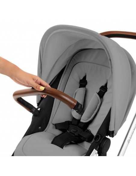 Ickle Bubba Stomp Luxe 12 Piece Travel System with i Size Nimbus Car Seat & Spin ISOFIX Base-Silver / Pearl Grey / Tan Ickle Bubba