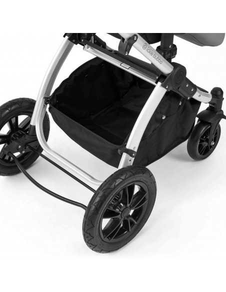 Ickle Bubba Stomp Luxe 12 Piece Travel System with i Size Nimbus Car Seat & Spin ISOFIX Base-Silver / Pearl Grey / Tan Ickle Bubba