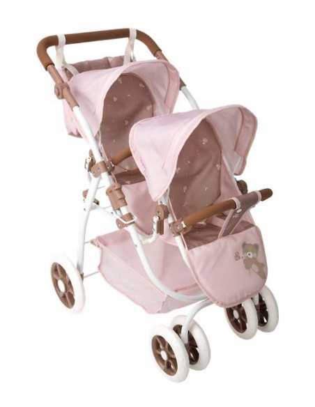 Arias Twin Bear Dolls Pram- Pink(40864) Arias Toys