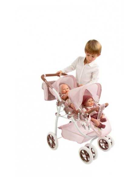 Arias Twin Bear Dolls Pram- Pink(40864) Arias Toys