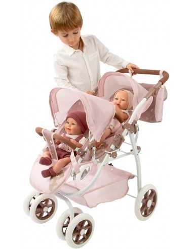 Arias Twin Bear Dolls Pram- Pink(40864) Arias Twin Bear Dolls Pram- Pink(40864)
