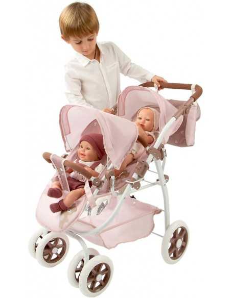 Arias Twin Bear Dolls Pram- Pink(40864) Arias Toys