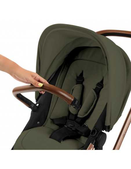 Ickle Bubba Stomp Luxe 12 Piece Travel System with Maxi Cosi Cabriofix i Size Car Seat & ISOFIX Base - Bronze / Woodland / Tan Ickle Bubba