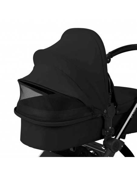Ickle Bubba Stomp Luxe 12 Piece Travel System with Maxi Cosi Cabriofix i Size Car Seat & ISOFIX Base-Black / Midnight / Black Ickle Bubba