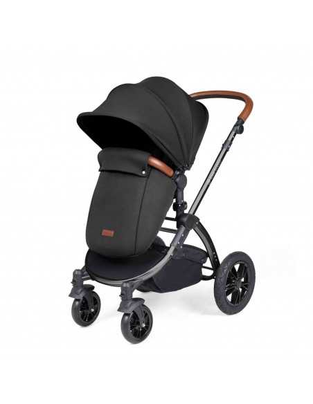 Ickle Bubba Stomp Luxe 12 Piece Travel System with Maxi Cosi Cabriofix i Size Car Seat & ISOFIX Base-Black / Midnight / Tan Ickle Bubba