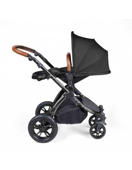 Ickle Bubba Stomp Luxe 12 Piece Travel System with Maxi Cosi Cabriofix i Size Car Seat & ISOFIX Base-Black / Midnight / Tan Ickle Bubba