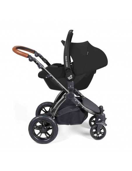 Ickle Bubba Stomp Luxe 12 Piece Travel System with Maxi Cosi Cabriofix i Size Car Seat & ISOFIX Base-Black / Midnight / Tan Ickle Bubba