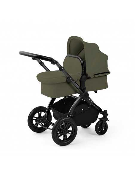 Ickle Bubba Stomp Luxe 12 Piece Travel System with Maxi Cosi Cabriofix i Size Car Seat & ISOFIX Base-Black/Woodland/Black Ickle Bubba