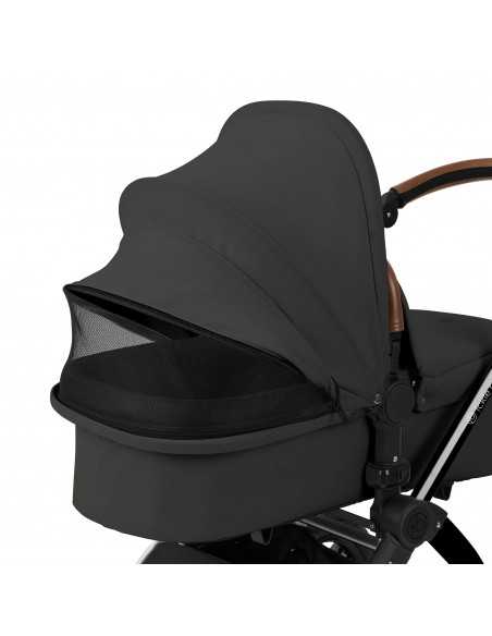 Ickle Bubba Stomp Luxe 12 Piece Travel System with Maxi Cosi Cabriofix i Size Car Seat & ISOFIX Base-Black/Charcoal Grey/Tan Ickle Bubba