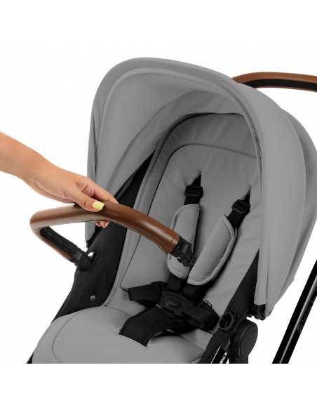 Ickle Bubba Stomp Luxe 12 Piece Travel System with Maxi Cosi Cabriofix i Size Car Seat & ISOFIX Base-Black/Pearl Grey/Tan Ickle Bubba
