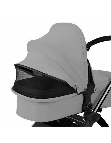 Ickle Bubba Stomp Luxe 12 Piece Travel System with Maxi Cosi Cabriofix i Size Car Seat & ISOFIX Base-Black/Pearl Grey/Black Ickle Bubba