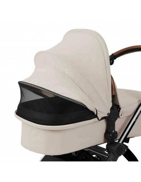 Ickle Bubba Stomp Luxe 12 Piece Travel System with Maxi Cosi Cabriofix i Size Car Seat & ISOFIX Base -Black/Stone/Tan Ickle Bubba