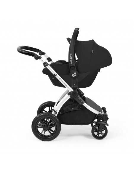 Ickle Bubba Stomp Luxe 12 Piece Travel System with Maxi Cosi Cabriofix i Size Car Seat & ISOFIX Base-Silver/Midnight/Black Ickle Bubba