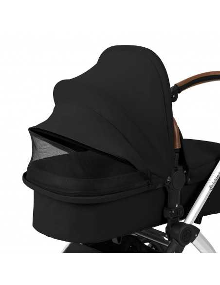 Ickle Bubba Stomp Luxe 12 Piece Travel System with Maxi Cosi Cabriofix i Size Car Seat & ISOFIX Base-Silver/Midnight/Tan Ickle Bubba