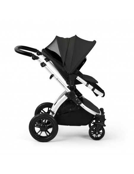 Ickle Bubba Stomp Luxe 12 Piece Travel System with Maxi Cosi Cabriofix i Size Car Seat & ISOFIX Base-Silver/Charcoal Grey/Black Ickle Bubba
