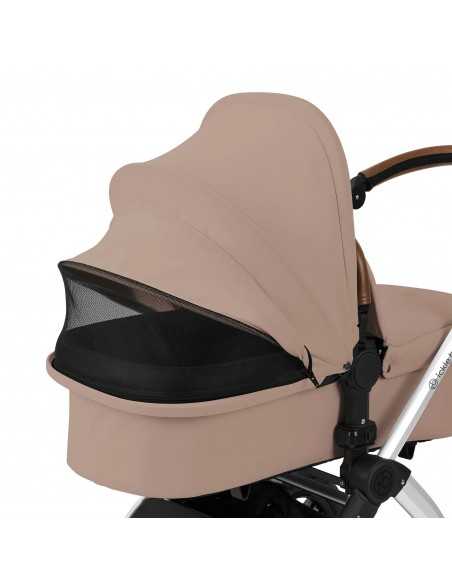 Ickle Bubba Stomp Luxe 12 Piece Travel System with Maxi Cosi Cabriofix i Size Car Seat & ISOFIX Base-Silver/Desert/Tan Ickle Bubba