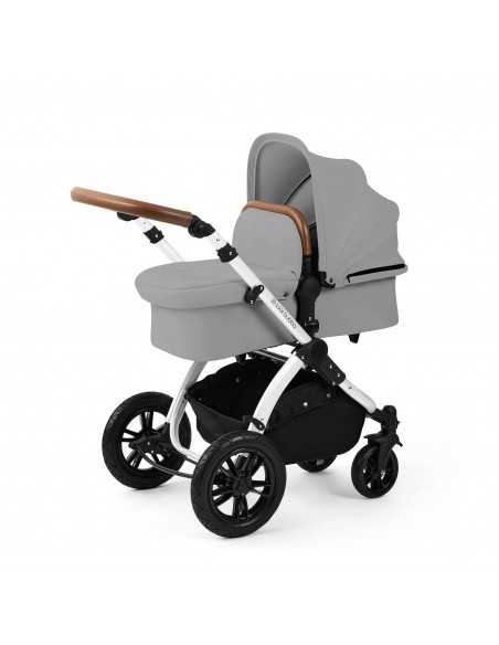 Ickle Bubba Stomp Luxe 12 Piece Travel System with Maxi Cosi Cabriofix i Size Car Seat & ISOFIX Base-Silver/Pearl Grey/Tan Ickle Bubba