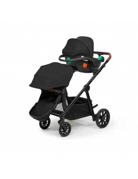 Ickle Bubba Virgo All in One Single to Double i Size Travel System with Isofix Base (Cirrus)-Black/Black/Tan Ickle Bubba