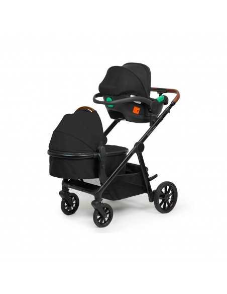 Ickle Bubba Virgo All in One Single to Double i Size Travel System with Isofix Base (Cirrus)-Black/Black/Tan Ickle Bubba