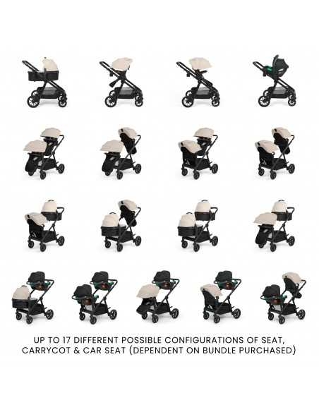 Ickle Bubba Virgo All in One Single to Double i Size Travel System with Isofix Base (Cirrus)-Black/Stone/Black Ickle Bubba