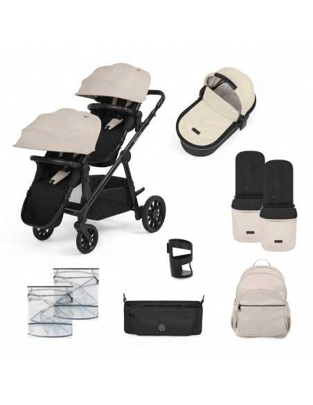 Ickle Bubba Virgo 2 in 1 Single to Double Pushchair-Black/Stone/Black Ickle Bubba