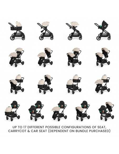 Ickle Bubba Virgo 2 in 1 Single to Double Pushchair-Black/Stone/Black Ickle Bubba
