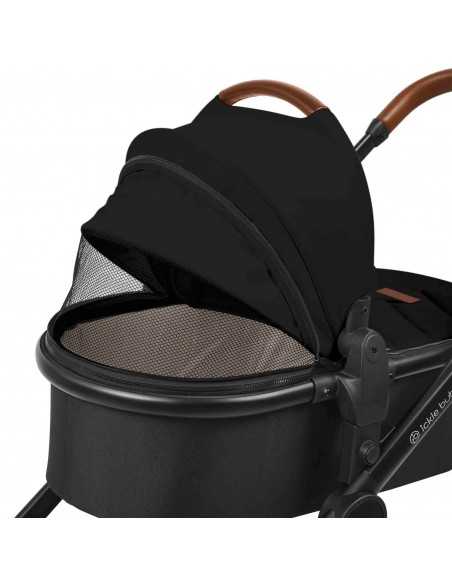 Ickle Bubba Virgo 2 in 1 Twin Pushchair-Black/Black/Tan Ickle Bubba