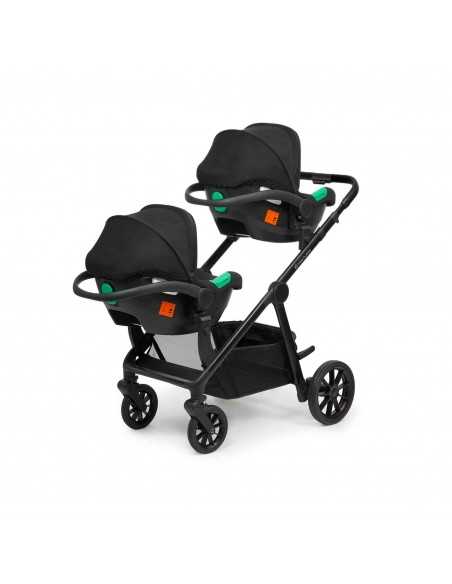 Ickle Bubba Virgo All in One Twin i Size Travel System with Isofix Base (Cirrus)-Black/Stone/Black Ickle Bubba