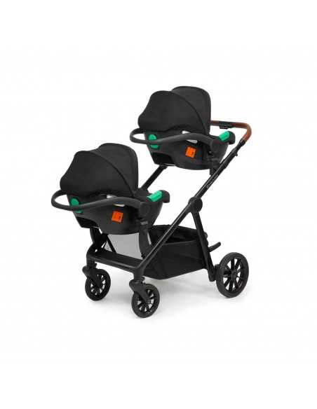 Ickle Bubba Virgo All in One Twin i Size Travel System with Isofix Base (Cirrus)-Black/Black/Tan Ickle Bubba